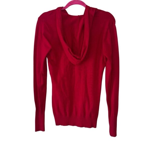 Guess Women's Y2K Cherry Red Zip Up Rhinestone Hoodie Size Large - Picture 4 of 8